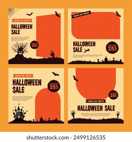 Halloween social media post design template for promotion