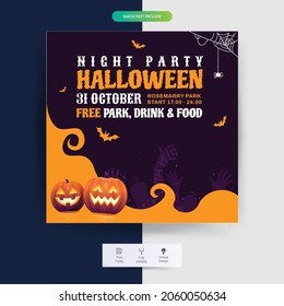 Halloween social media post set. Perfect for social media posts, background, and web banner internet ads. Halloween Design Elements.