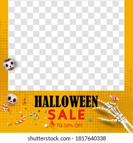 halloween social media post templates.post square frame for social media