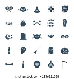 Halloween Solid Web Icons. Vector Set of Scary Glyphs.