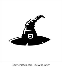 Halloween Sorcerer Hat Icon vector. Hallowen symbol illustration. Hallowen Silhouette