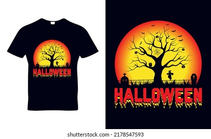 Halloween sort quotes t-shirt template design for Halloween day and POD business