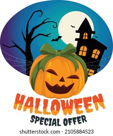 Halloween special offer concept with very interesting illustrations