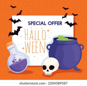 halloween special offer lettering poster
