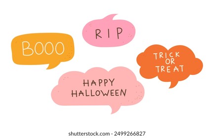 Conjunto de elementos de burbujas de discurso de Halloween