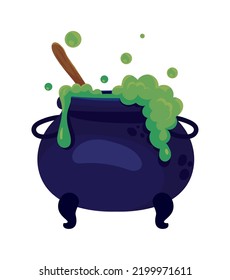 halloween spell pot isolated icon