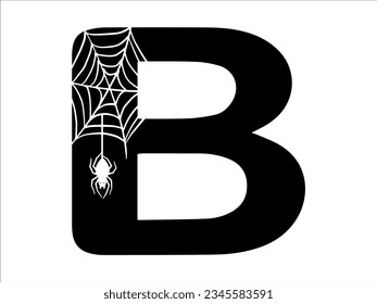 Halloween Spider Alphabet Letter B Illustration