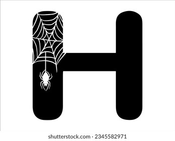 Halloween Spider Alphabet Letter H Illustration