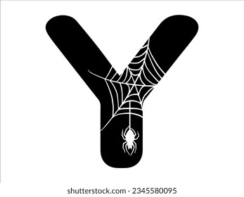 Halloween Spider Alphabet Letter Y Illustration