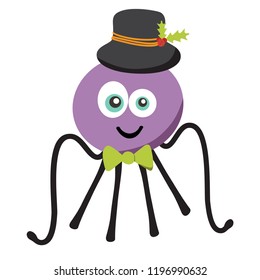 halloween spider character vector illustration