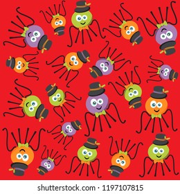 Halloween spider character vector illustration
