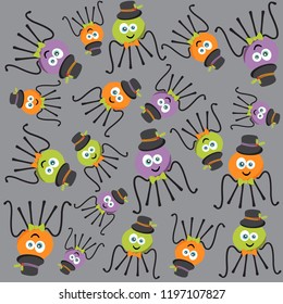 Halloween spider character vector illustration