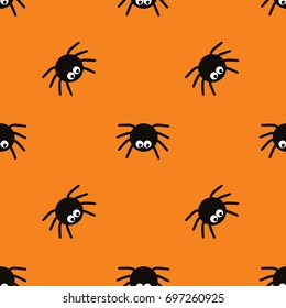 Halloween spider concept background for Halloween Party night. Seamless pattern.