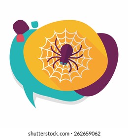 Halloween Spider flat icon with long shadow,eps10