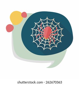 Halloween Spider flat icon with long shadow,eps10