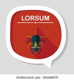 Halloween Spider flat icon with long shadow,eps10