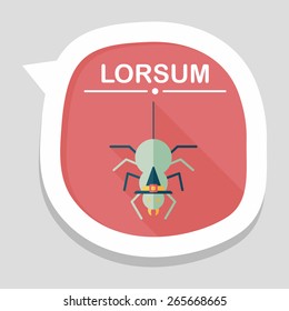 Halloween Spider flat icon with long shadow,eps10