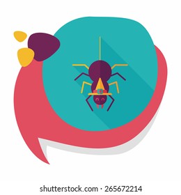 Halloween Spider flat icon with long shadow,eps10