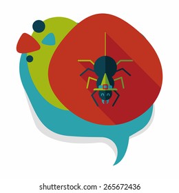Halloween Spider flat icon with long shadow,eps10