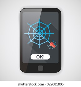 Halloween Spider flat icon with long shadow,eps10