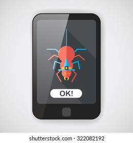 Halloween Spider flat icon with long shadow,eps10