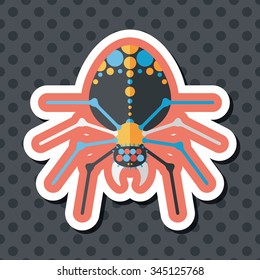 Halloween spider flat icon with long shadow,eps10