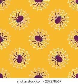 Halloween Spider flat icon,eps10 seamless pattern background