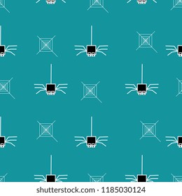 Halloween spider and geometric web beauty seamless pattern. vector illustration for fashion textile print and wrapping with festive design.