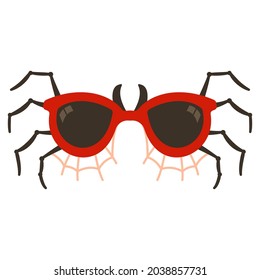 Halloween spider glasses vector cartoon illustration isolated on a white background.