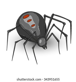 Halloween spider hand-drawn illustration clean vector  design