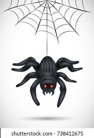 Halloween spider icon. 3d vector illustration. happy halloween
