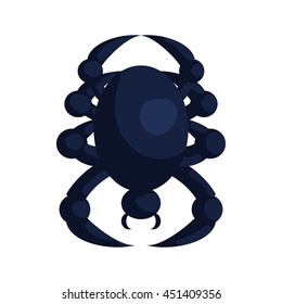 Halloween spider icon in cartoon style on a white background