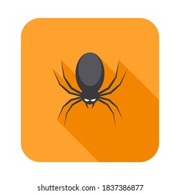 Halloween spider icon with glowing eyes, Halloween holiday. Isolated icon. Flat style vector illustration.