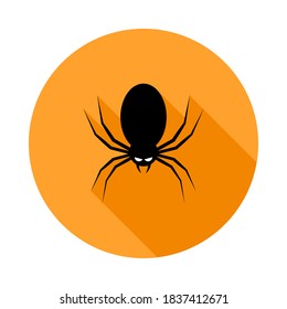 Halloween spider icon with glowing eyes, Halloween holiday. Isolated icon. Flat style vector illustration.