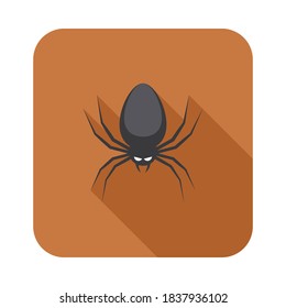 Halloween spider icon with glowing eyes, Halloween holiday. Isolated icon. Flat style vector illustration.