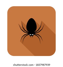 Halloween spider icon with glowing eyes, Halloween holiday. Isolated icon. Flat style vector illustration.