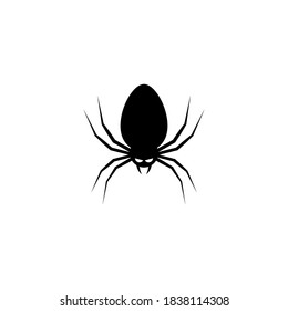 Halloween spider icon with glowing eyes, Halloween holiday. White background. Isolated icon. Flat style vector illustration.