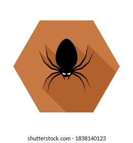 Halloween spider icon with glowing eyes, Halloween holiday. Isolated icon. Flat style vector illustration.