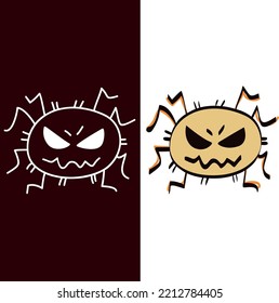 halloween spider icon and illustration