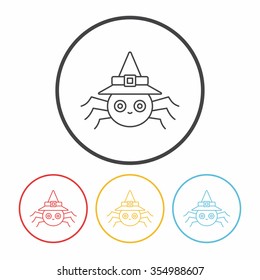 halloween spider line icon