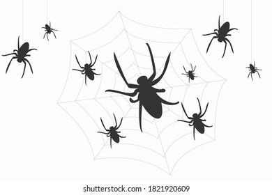 Halloween Spider Nest Vector Illustration