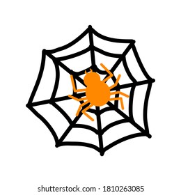 Halloween spider orange color vector 