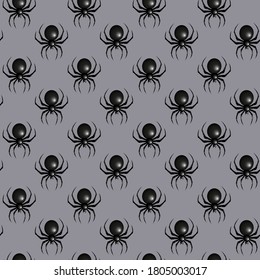 Halloween spider pattern. Halloween geometric background pattern with black spiders.