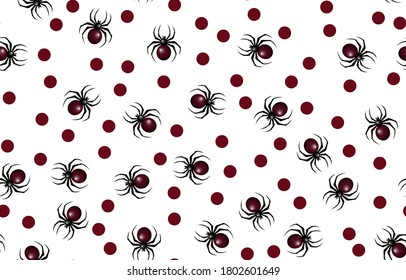 Halloween spider pattern. Seamless spiders background. Spiders on white background.