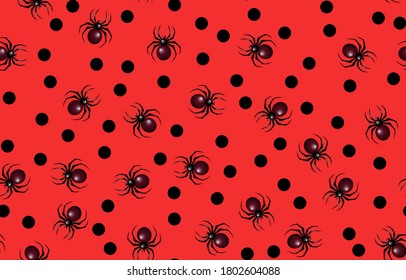 Halloween spider pattern. Seamless spiders background. Halloween pattern.