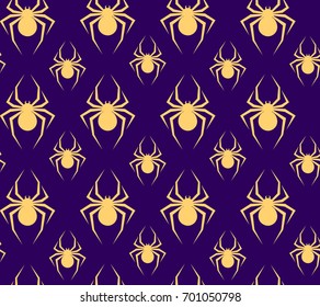 Halloween spider pattern vector violet