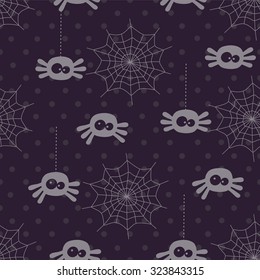 Halloween spider seamless pattern