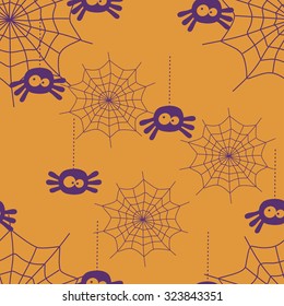 Halloween spider seamless pattern