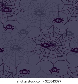 Halloween spider seamless pattern