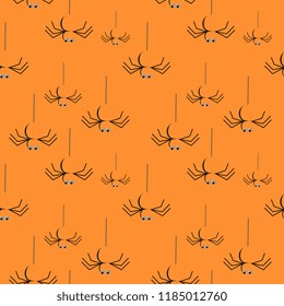 Halloween spider seamless pattern. vector illustration for fashion textile print and wrapping with festive design.